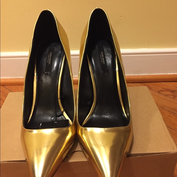 Zara Gold Heels 41 - Picture 12 of 13